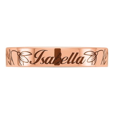 14K Rose Gold Personalized Name Birth Flower Ring – view 4