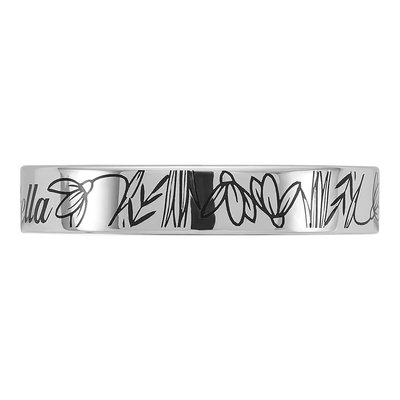 14K White Gold Personalized Name Birth Flower Ring – view 3