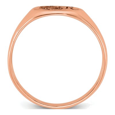 14K Rose Gold Personalized Initial Signet Ring – view 2