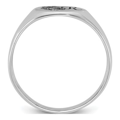 14K White Gold Personalized Initial Signet Ring – view 2