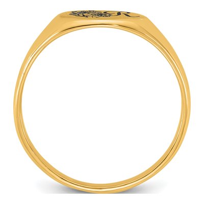 14K Yellow Gold Personalized Initial Signet Ring – view 2