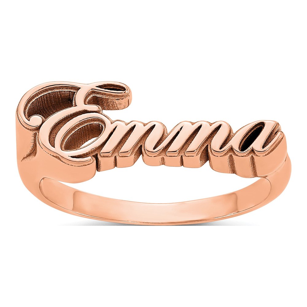 14K Rose Gold Name Plate Ring