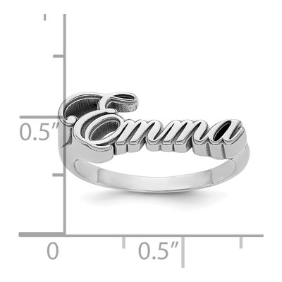 14K White Gold Personalized Name Plate Ring – view 5