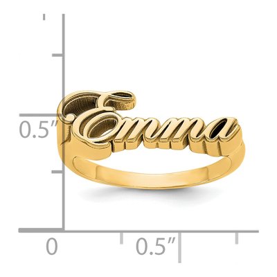 14K Yellow Gold Personalized Name Plate Ring – view 5