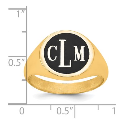 Men's Gold-Plated Sterling Silver Personalized Monogram Ring – view 4