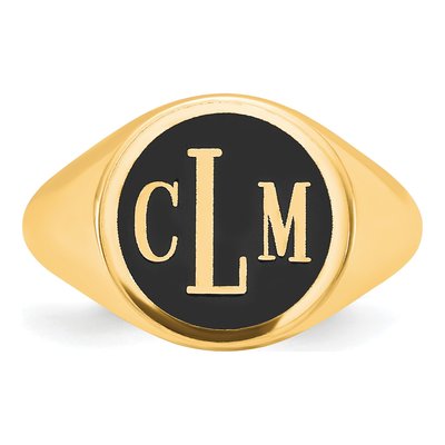Men's Gold-Plated Sterling Silver Personalized Monogram Ring – view 5