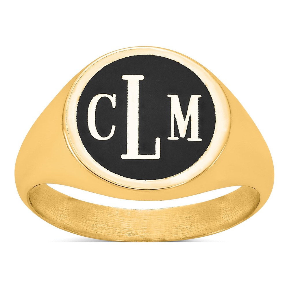 Men's Gold-Plated Sterling Silver Personalized Monogram Ring