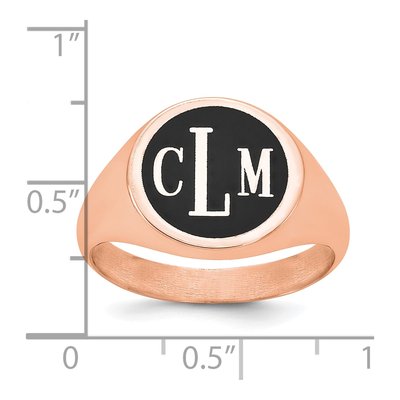 14K Rose Gold Monogram Signet Ring – view 4