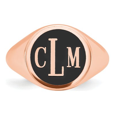 14K Rose Gold Monogram Signet Ring – view 6