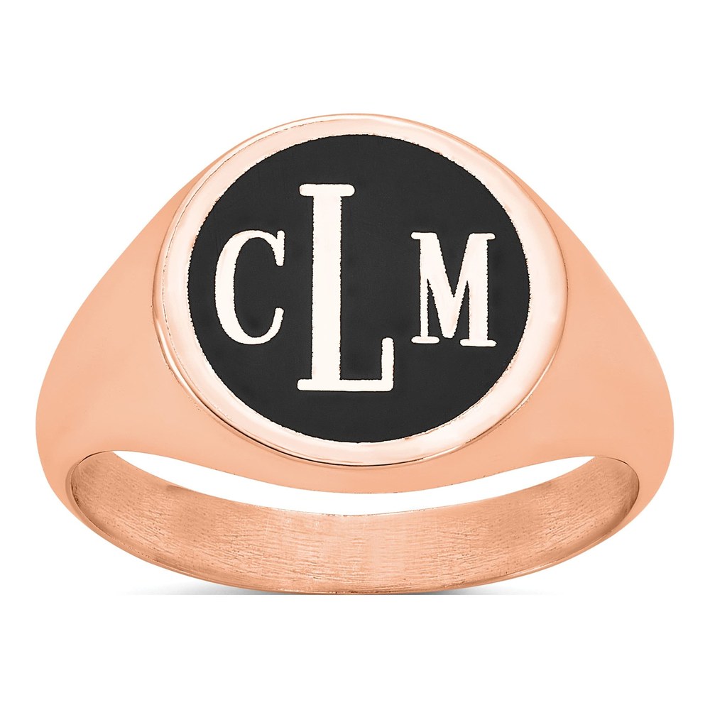 14K Rose Gold Monogram Signet Ring