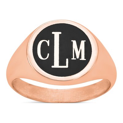 14K Rose Gold Monogram Signet Ring