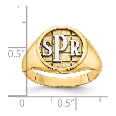 Gold-Plated Sterling Silver Personalized Monogram Signet Ring – view 4