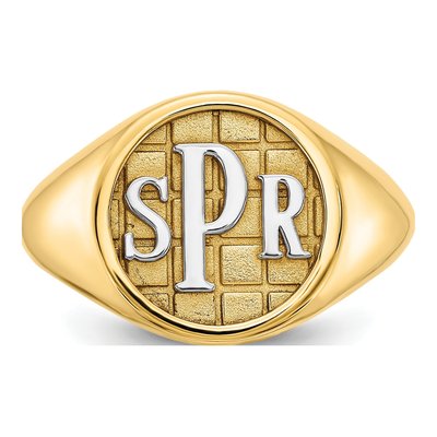 Gold-Plated Sterling Silver Personalized Monogram Signet Ring – view 5