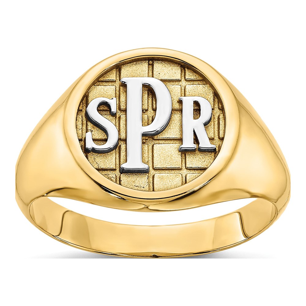 Gold-Plated Sterling Silver Personalized Monogram Signet Ring