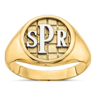 Gold-Plated Sterling Silver Personalized Monogram Signet Ring