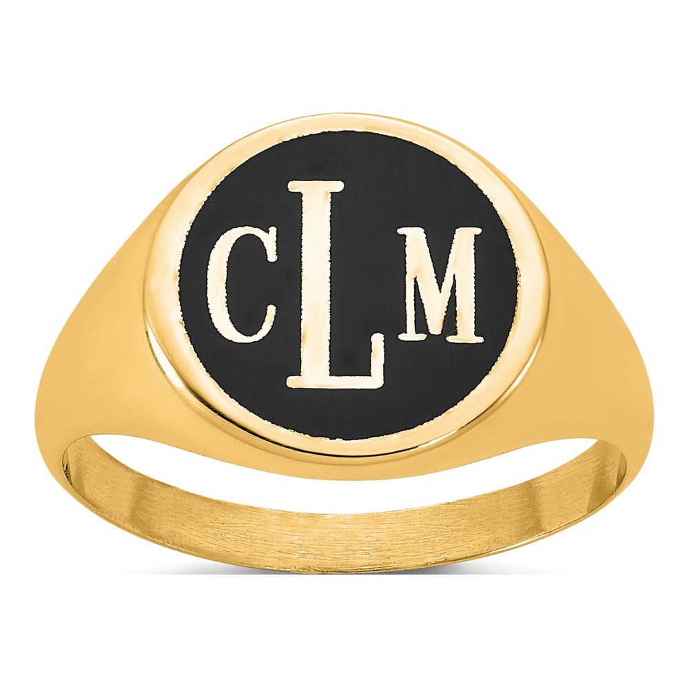 Gold-Plated Sterling Silver Personalized Monogram Ring