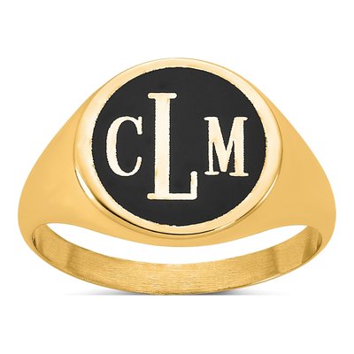 Gold-Plated Sterling Silver Personalized Monogram Ring