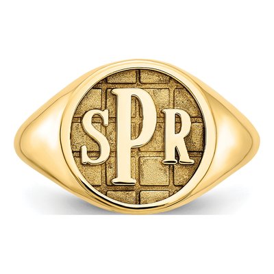 Gold-Plated Sterling Silver Personalized Monogram Signet Ring – view 5