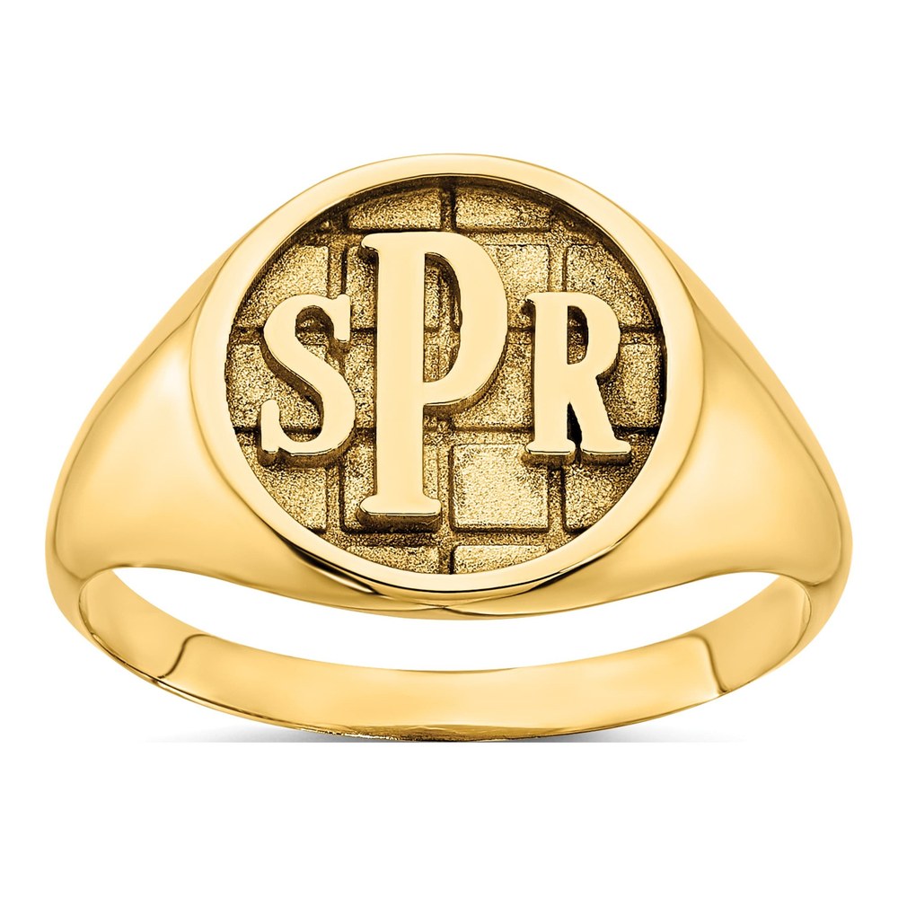 Gold-Plated Sterling Silver Personalized Monogram Signet Ring