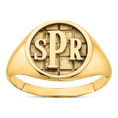 Gold-Plated Sterling Silver Personalized Monogram Signet Ring