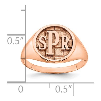 14K Rose Gold Personalized Monogram Signet Ring – view 3