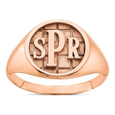 14K Rose Gold Personalized Monogram Signet Ring