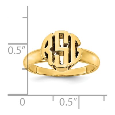 Gold-Plated Sterling Silver Personalized Monogram Ring – view 4