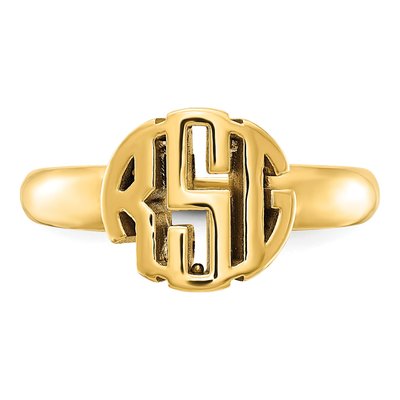 Gold-Plated Sterling Silver Personalized Monogram Ring – view 5