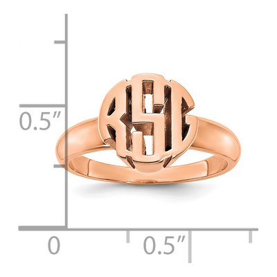 14K Rose Gold Personalized Monogram Signet Ring – view 3