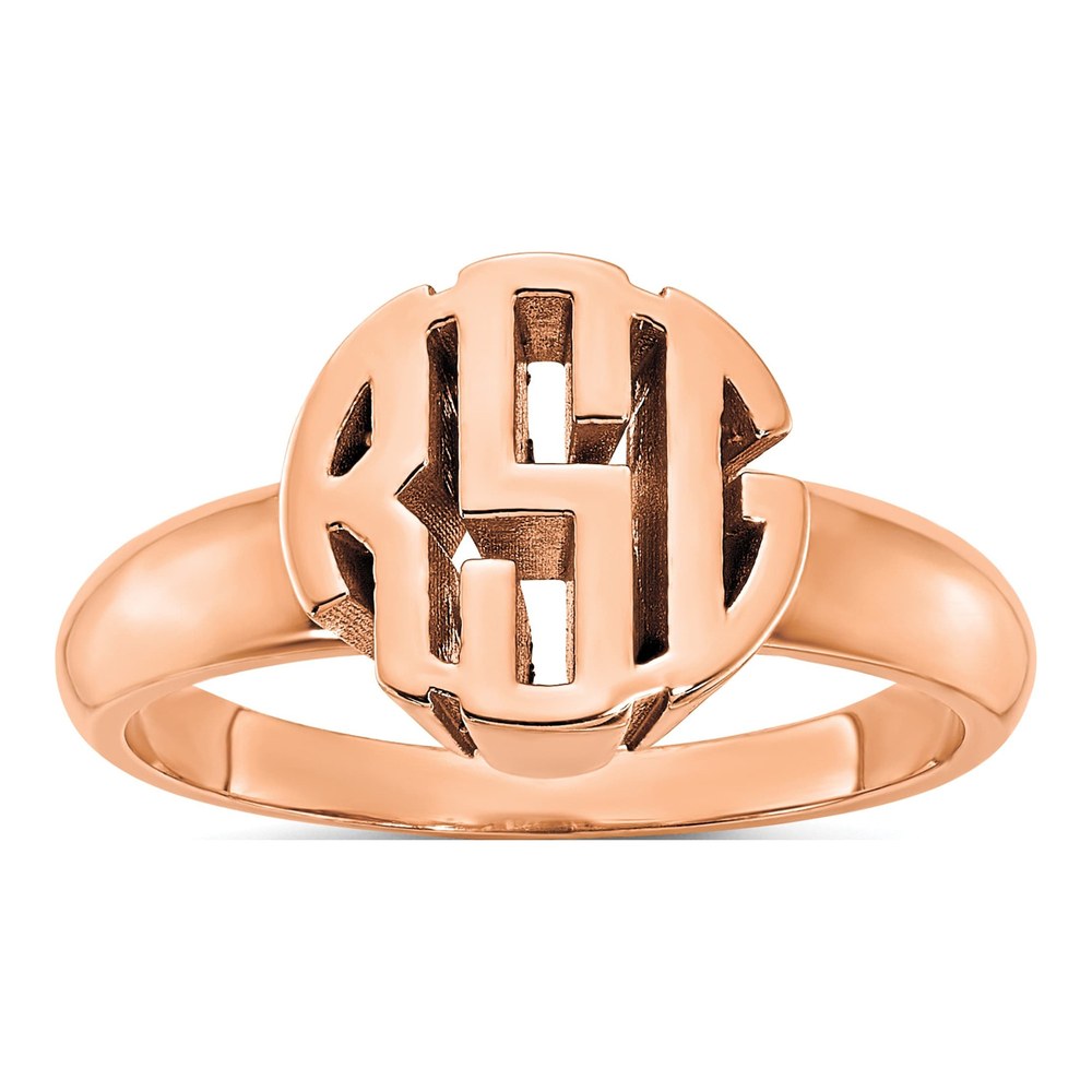 14K Rose Gold Personalized Monogram Signet Ring