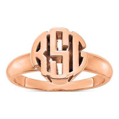 14K Rose Gold Personalized Monogram Signet Ring