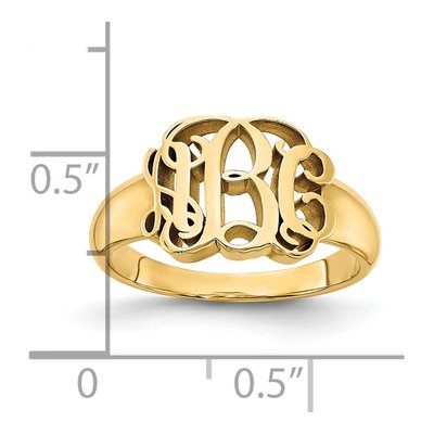 Gold-Plated Sterling Silver Personalized Monogram Ring – view 4