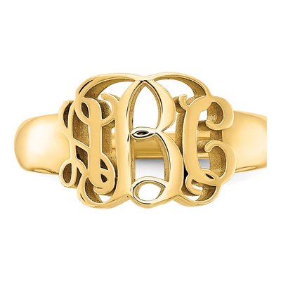Gold-Plated Sterling Silver Personalized Monogram Ring – view 5