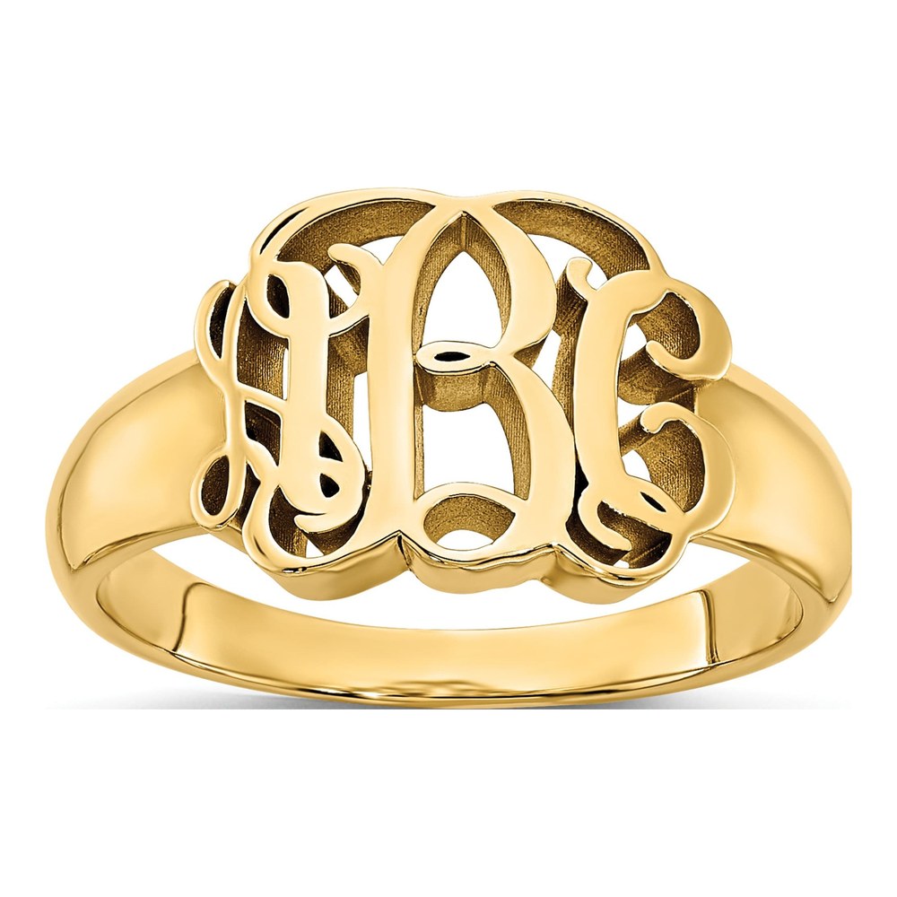 Gold-Plated Sterling Silver Personalized Monogram Ring