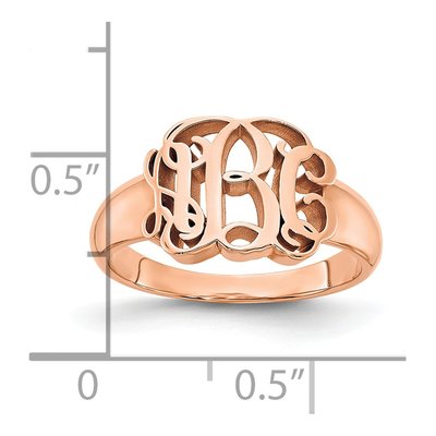 14K Rose Gold Monogram Signet Ring – view 2