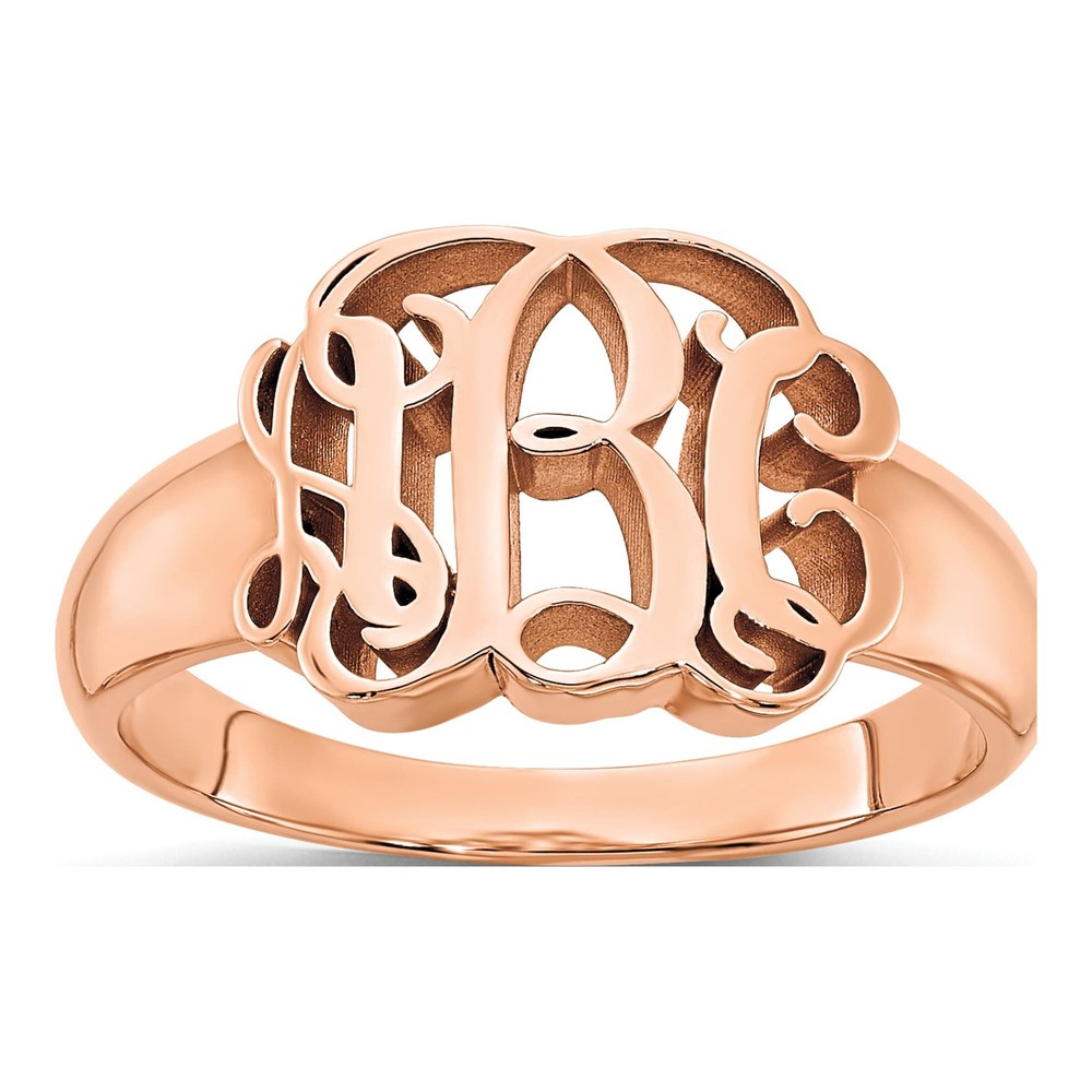 14K Rose Gold Monogram Signet Ring