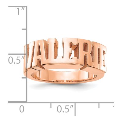 14K Rose Gold Personalized Cut-Out Name Ring – view 2