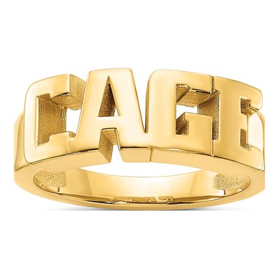 Gold-Plated Sterling Silver Name Ring