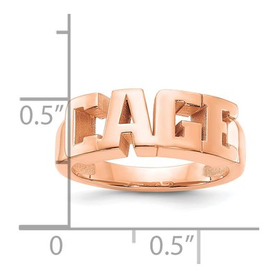 14K Rose Gold Personalized Cut-Out Name Ring – view 2