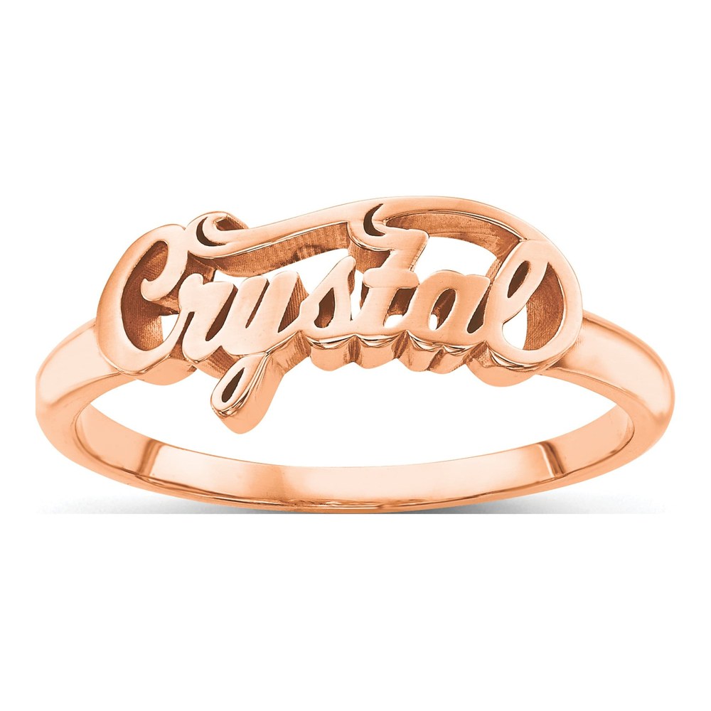 14K Rose Gold Personalized Name Ring