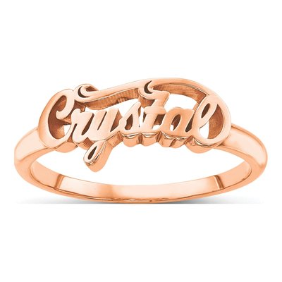 14K Rose Gold Personalized Name Ring