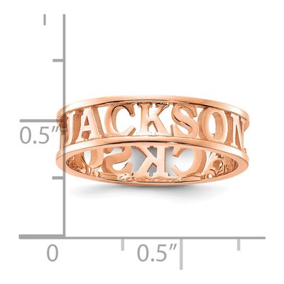 14K Rose Gold Personalized Name Ring – view 2