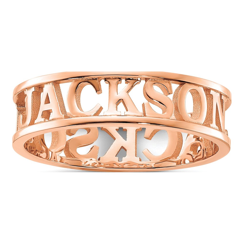 14K Rose Gold Personalized Name Ring