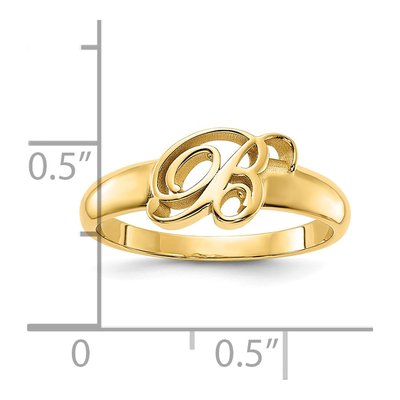 Gold-Plated Sterling Silver Initial Ring – view 3