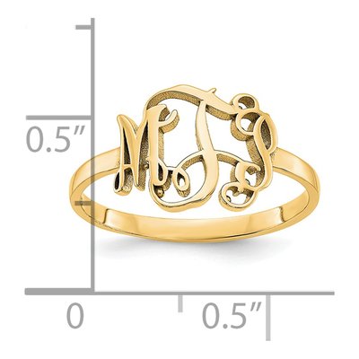 Gold-Plated Sterling Silver Personalized Monogram Ring – view 4
