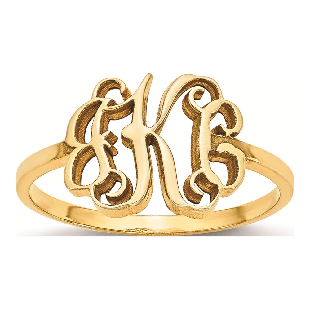 Gold-Plated Sterling Silver Personalized Monogram Ring