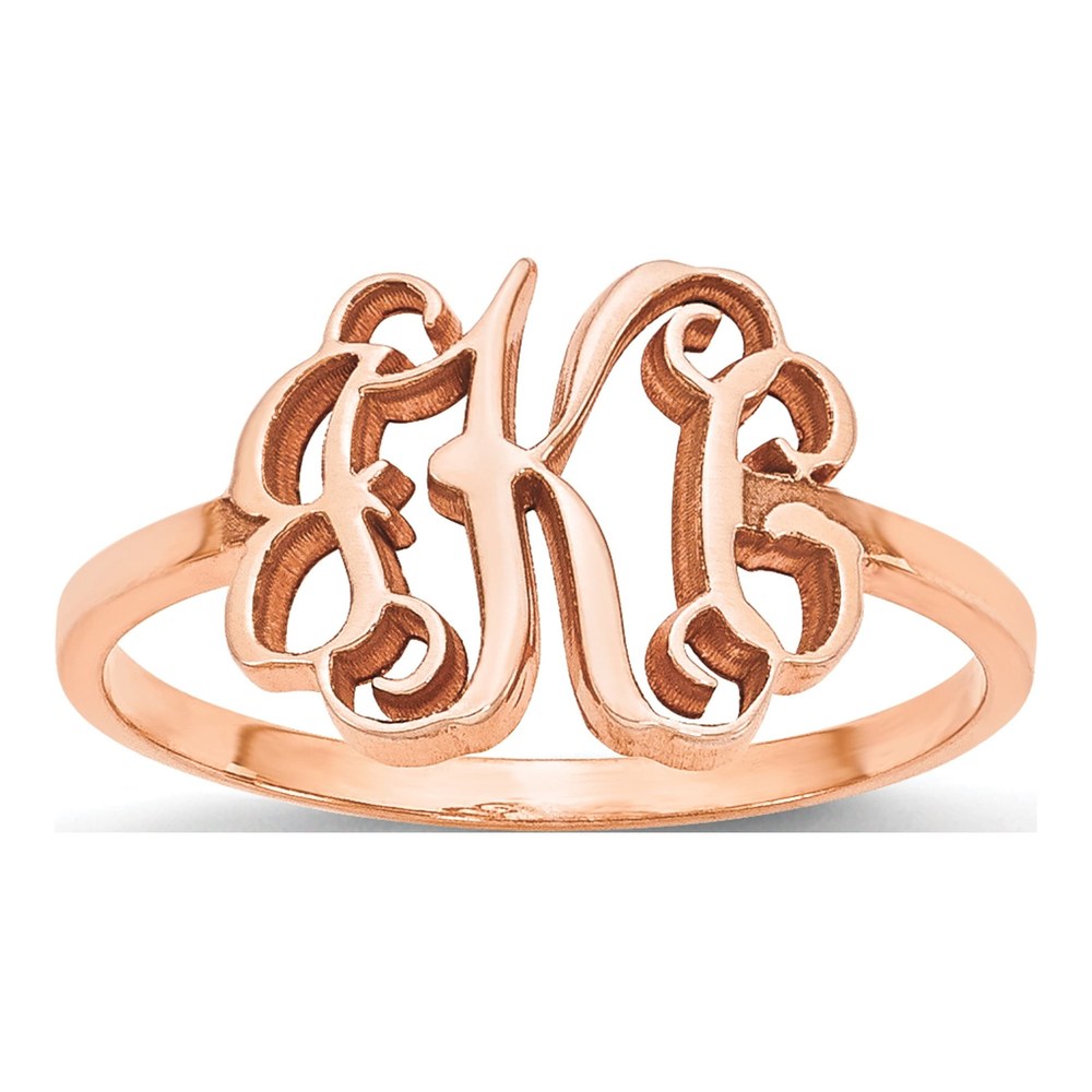 14K Rose Gold Personalized Monogram Ring