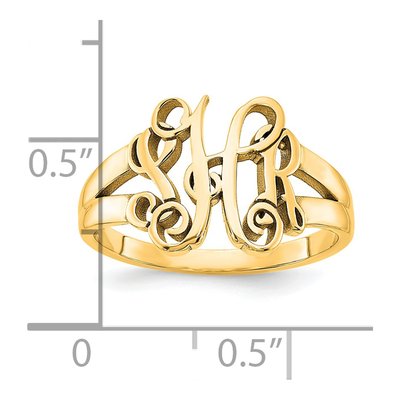 Gold-Plated Sterling Silver Personalized Monogram Ring – view 4