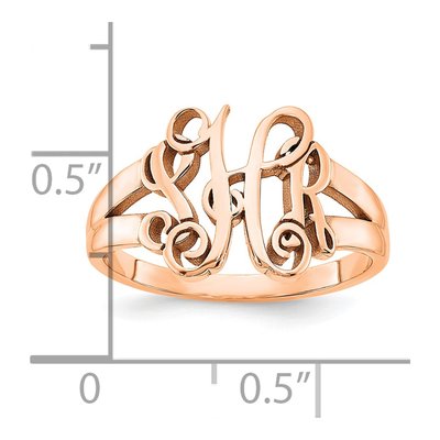 14K Rose Gold Personalized Monogram Ring – view 3