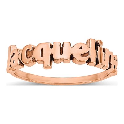 14K Rose Gold Personalized Name Plate Ring – view 3